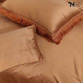 Heavy Velvet & Leather Bed Sheet Set 4 Pcs Design Code 542 Fancy